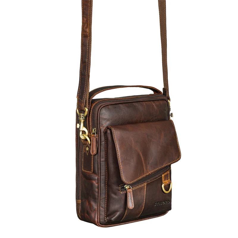 "Silvio" Moderne Ledertasche Herren Klein für Tablet 10,1 Zoll