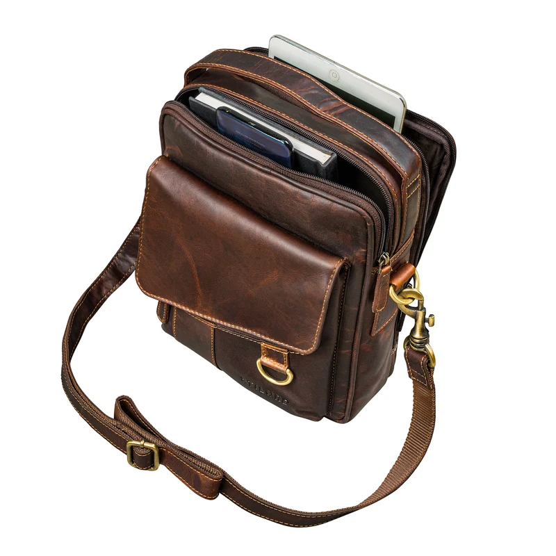 "Silvio" Moderne Ledertasche Herren Klein für Tablet 10,1 Zoll