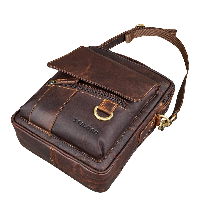"Silvio" Moderne Ledertasche Herren Klein für Tablet 10,1 Zoll