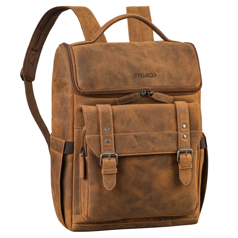 "Gian" Rucksack Herren Arbeit Leder Damenrucksack Groß für 16" Laptops
