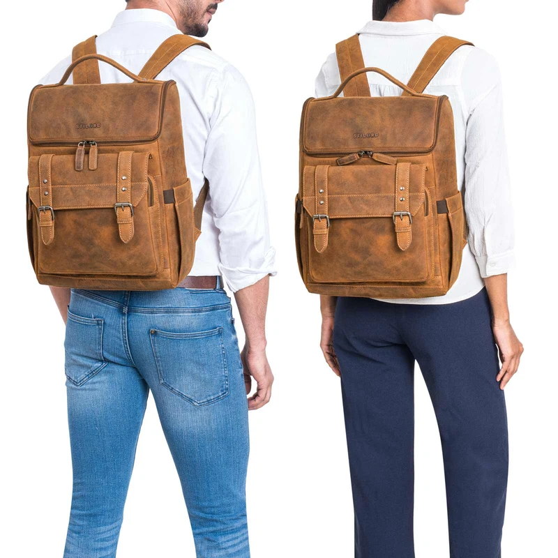"Gian" Rucksack Herren Arbeit Leder Damenrucksack Groß für 16" Laptops