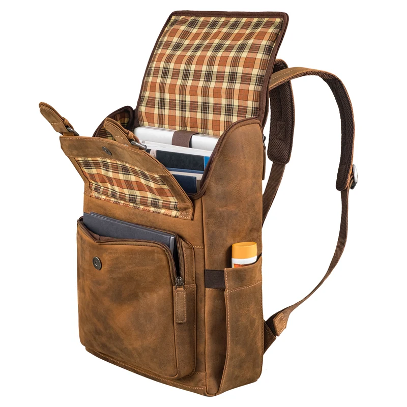 "Gian" Rucksack Herren Arbeit Leder Damenrucksack Groß für 16" Laptops