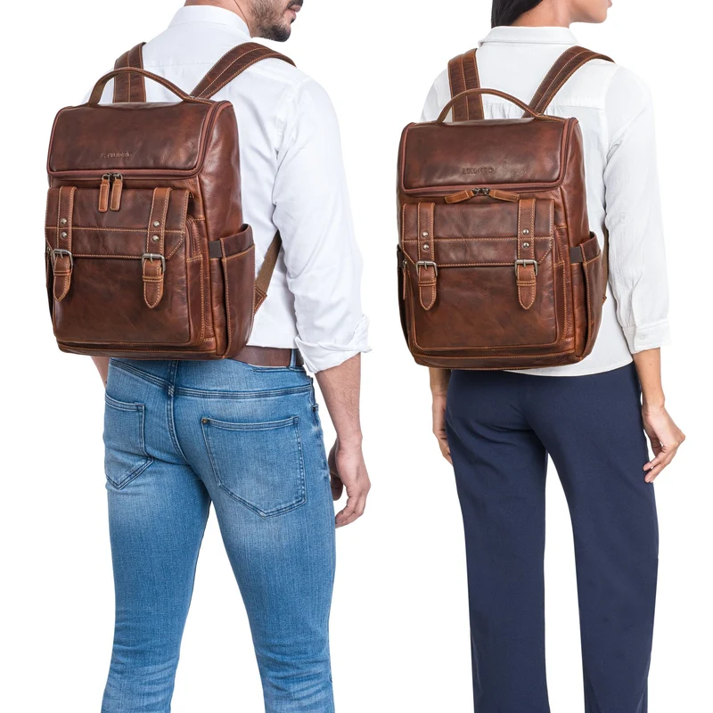 "Gian" Rucksack Herren Arbeit Leder Damenrucksack Groß für 16" Laptops