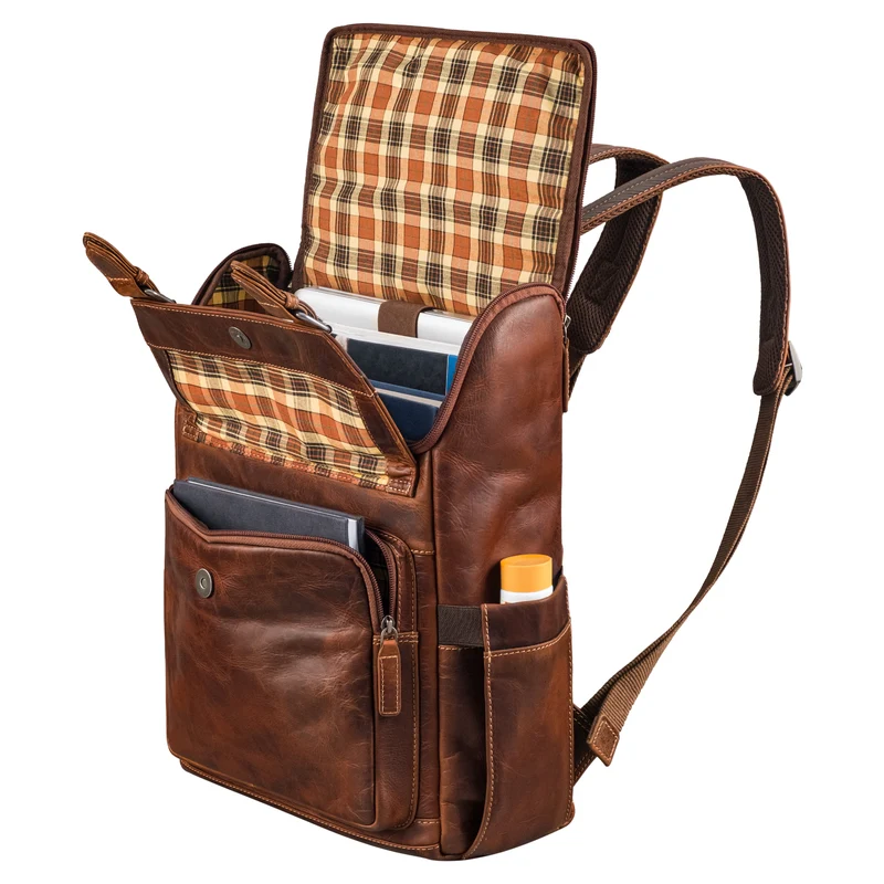 "Gian" Rucksack Herren Arbeit Leder Damenrucksack Groß für 16" Laptops
