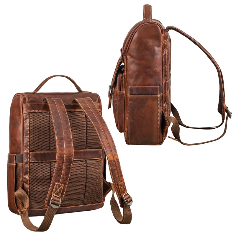 "Gian" Rucksack Herren Arbeit Leder Damenrucksack Groß für 16" Laptops