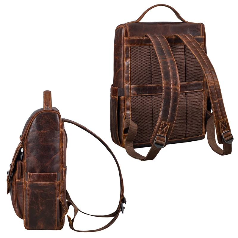 "Gian" Rucksack Herren Arbeit Leder Damenrucksack Groß für 16" Laptops