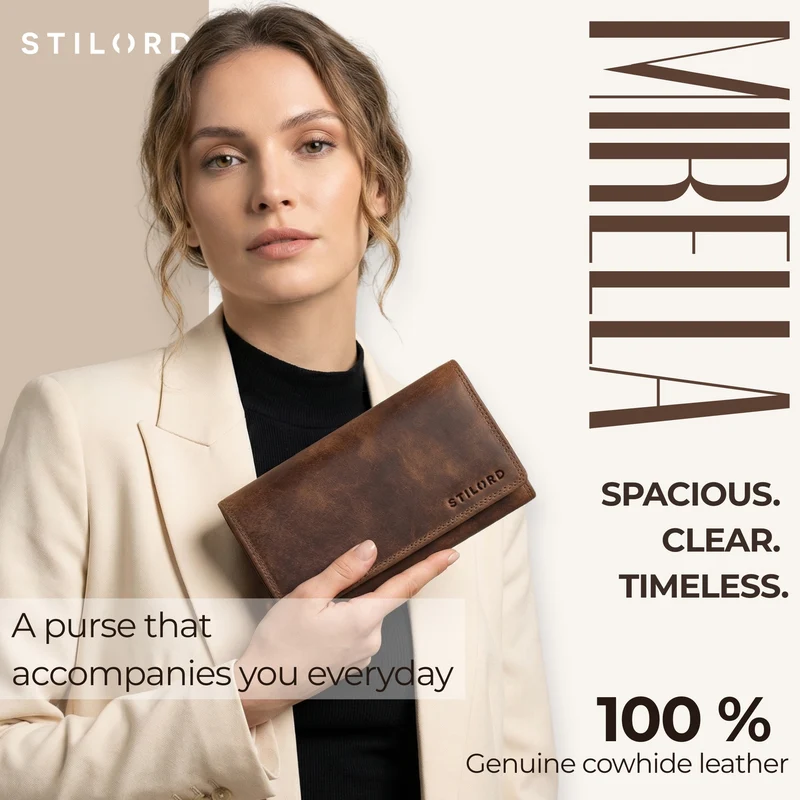 "Mirella" Elegante Geldbörse Damen Leder Geldbeutel viele Fächer