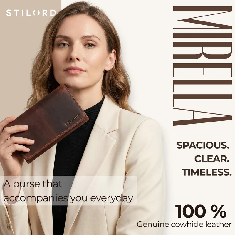 "Mirella" Elegante Geldbörse Damen Leder Geldbeutel viele Fächer