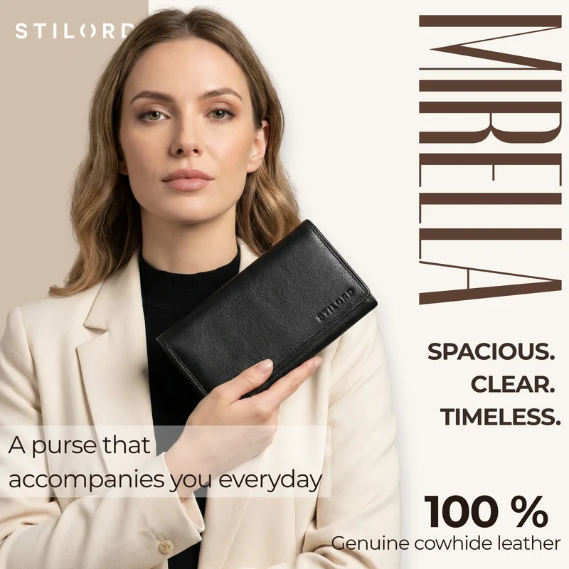 "Mirella" Elegante Geldbörse Damen Leder Geldbeutel viele Fächer