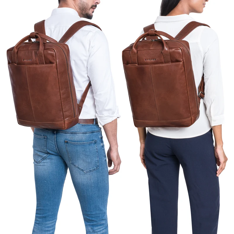 "Bobbie" Lederrucksack für Herren Rucksacktasche Damen 16 Zoll Laptop
