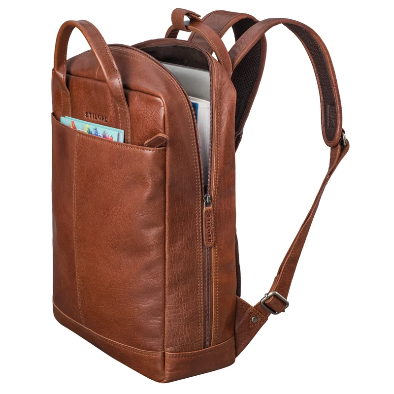 "Bobbie" Lederrucksack für Herren Rucksacktasche Damen 16 Zoll Laptop