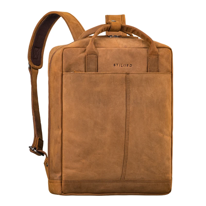 "Bobbie" Lederrucksack für Herren Rucksacktasche Damen 16 Zoll Laptop