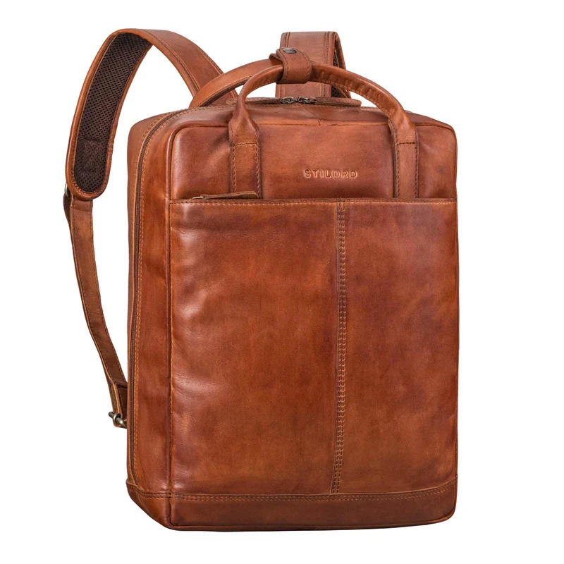 "Bobbie" Lederrucksack für Herren Rucksacktasche Damen 16 Zoll Laptop