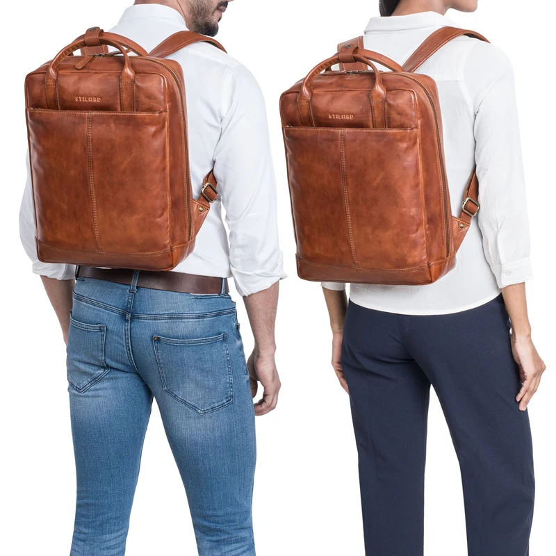 "Bobbie" Lederrucksack für Herren Rucksacktasche Damen 16 Zoll Laptop