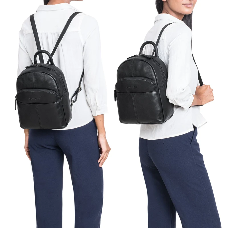 "Elva" Kleiner Rucksack Damen Leder Daypack viele Fächer