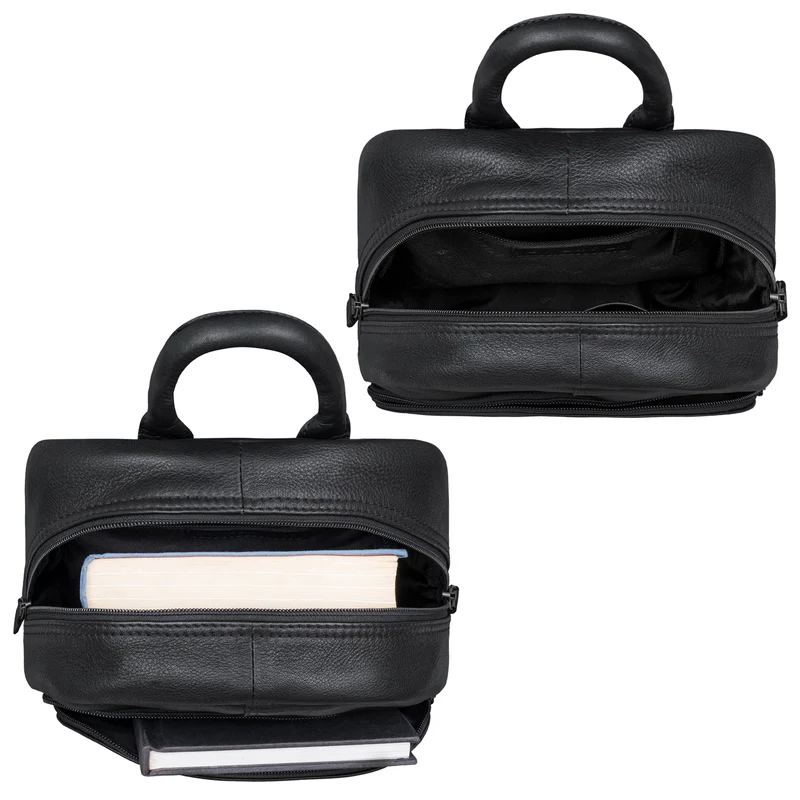 "Elva" Kleiner Rucksack Damen Leder Daypack viele Fächer
