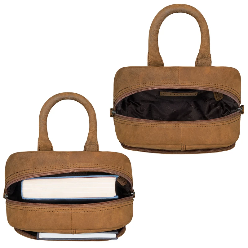 "Elva" Kleiner Rucksack Damen Leder Daypack viele Fächer