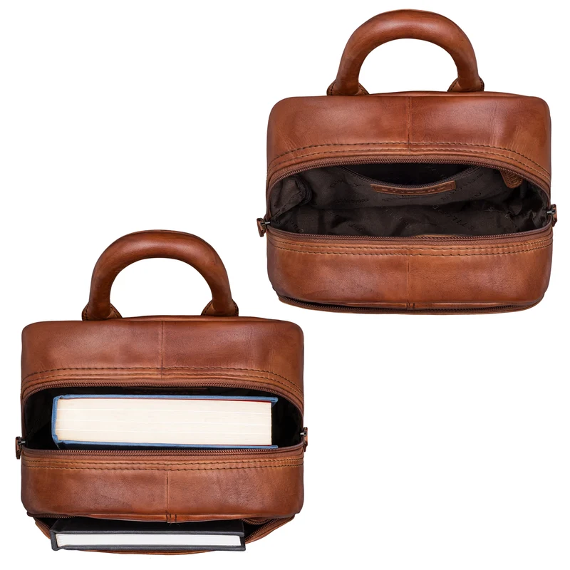 "Elva" Kleiner Rucksack Damen Leder Daypack viele Fächer