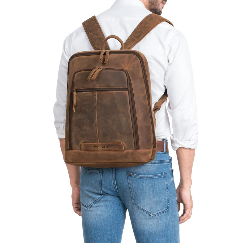 "Giulio" Eleganter Business Rucksack Herren Leder 15.6 - 16 Zoll