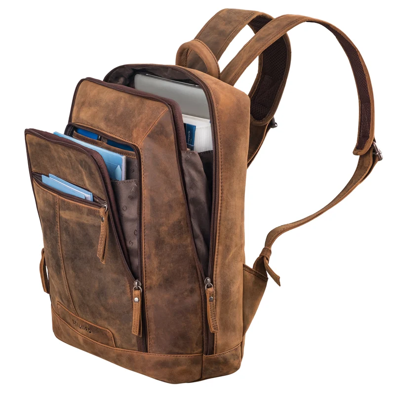 "Giulio" Eleganter Business Rucksack Herren Leder 15.6 - 16 Zoll
