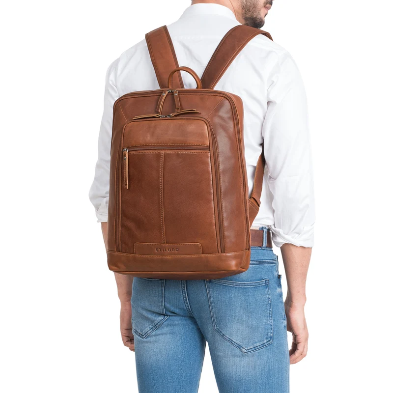 "Giulio" Eleganter Business Rucksack Herren Leder 15.6 - 16 Zoll