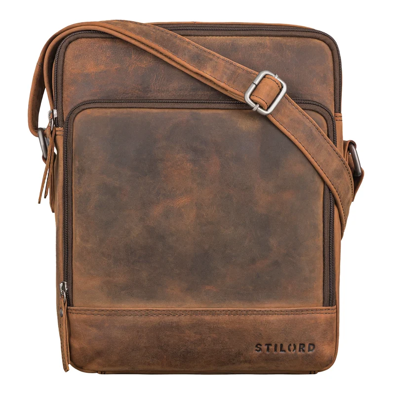 "Faro" Vintage Umhängetasche Herren Klein Leder Messenger Bag 11 Zoll