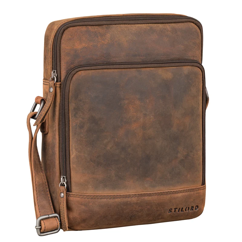 "Faro" Vintage Umhängetasche Herren Klein Leder Messenger Bag 11 Zoll