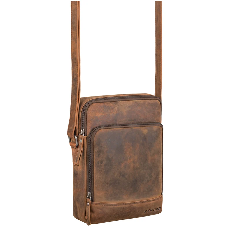 "Faro" Vintage Umhängetasche Herren Klein Leder Messenger Bag 11 Zoll