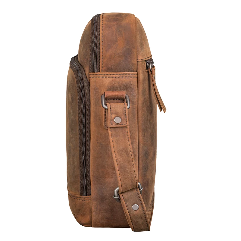 "Faro" Vintage Umhängetasche Herren Klein Leder Messenger Bag 11 Zoll