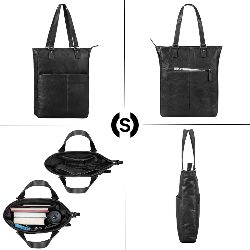 STILORD "Lund" Shopper Tasche Damen Leder groß für DIN A4 & 16 Zoll Laptop