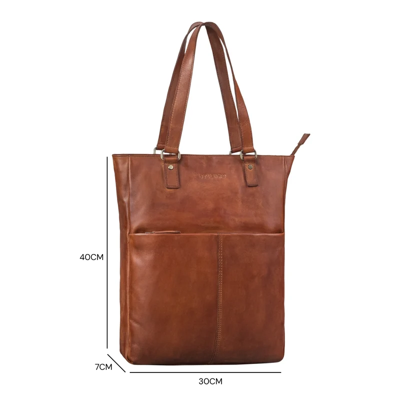 STILORD "Lund" Shopper Tasche Damen Leder groß für DIN A4 & 16 Zoll Laptop