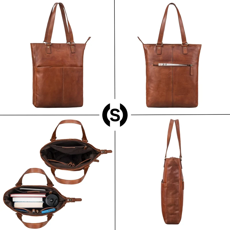 STILORD "Lund" Shopper Tasche Damen Leder groß für DIN A4 & 16 Zoll Laptop