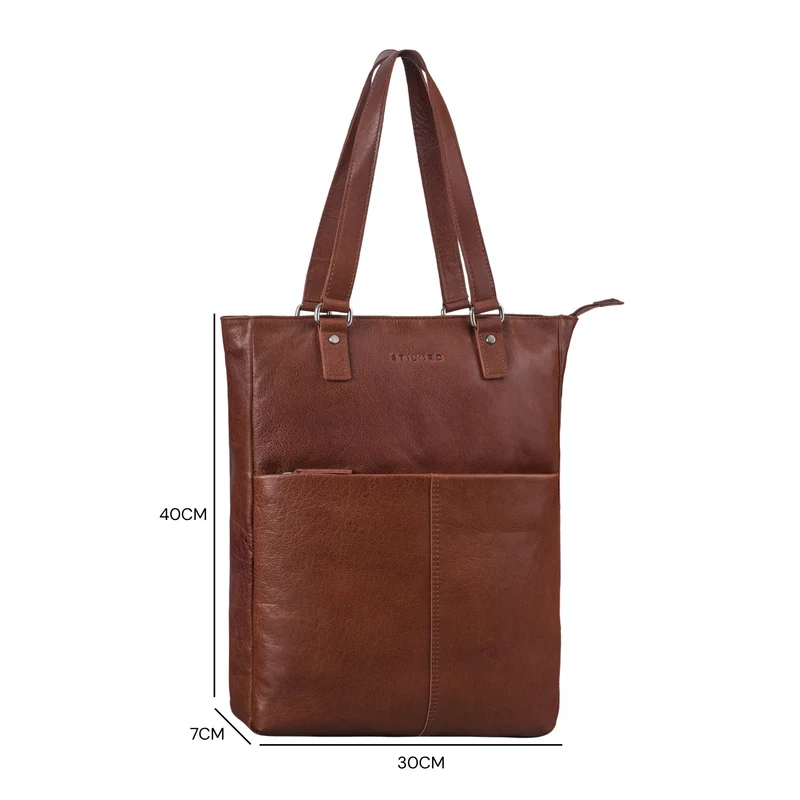 STILORD "Lund" Shopper Tasche Damen Leder groß für DIN A4 & 16 Zoll Laptop