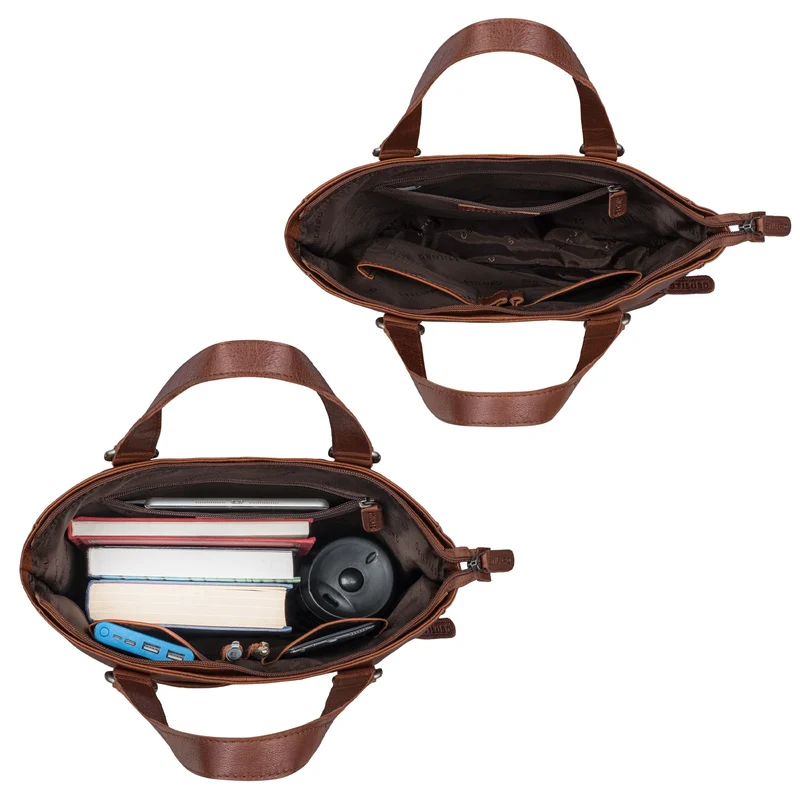 STILORD "Lund" Shopper Tasche Damen Leder groß für DIN A4 & 16 Zoll Laptop