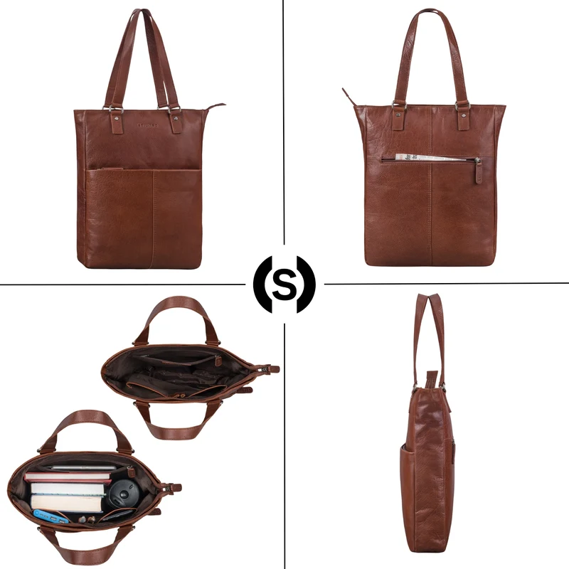 STILORD "Lund" Shopper Tasche Damen Leder groß für DIN A4 & 16 Zoll Laptop