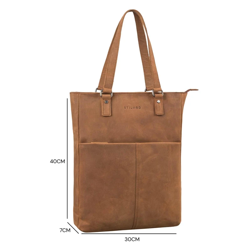 STILORD "Lund" Shopper Tasche Damen Leder groß für DIN A4 & 16 Zoll Laptop