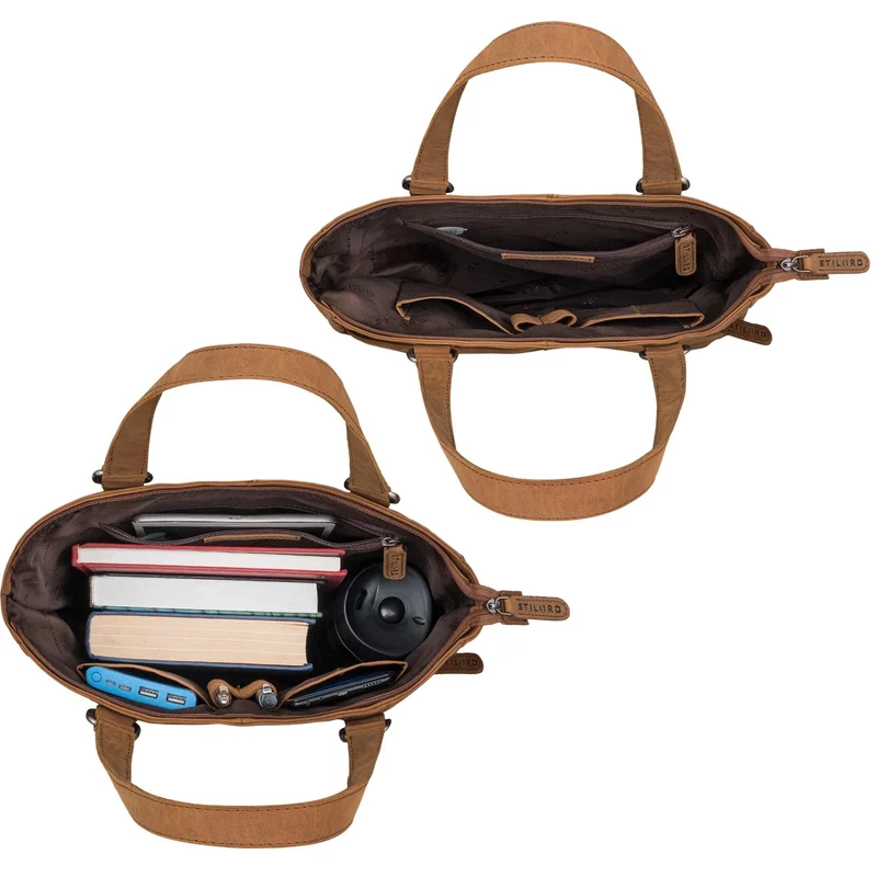 STILORD "Lund" Shopper Tasche Damen Leder groß für DIN A4 & 16 Zoll Laptop