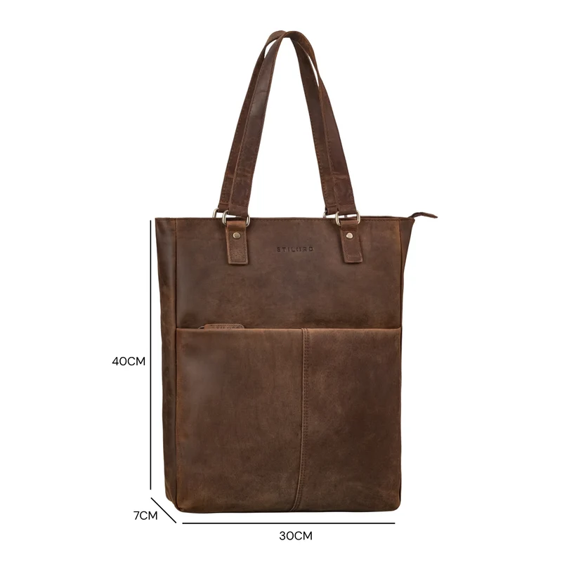 STILORD "Lund" Shopper Tasche Damen Leder groß für DIN A4 & 16 Zoll Laptop