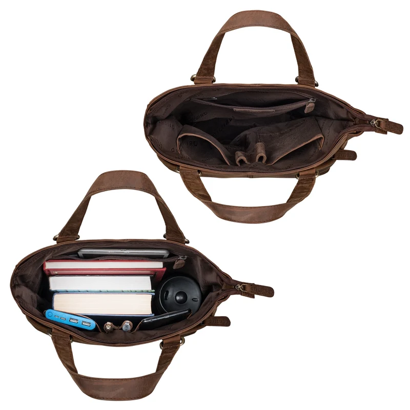 STILORD "Lund" Shopper Tasche Damen Leder groß für DIN A4 & 16 Zoll Laptop