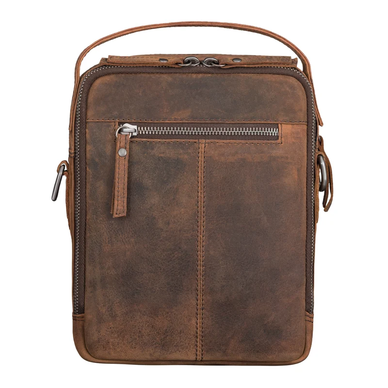 "Byron" Elegante Umhängetasche Herren Klein Leder mit vielen Fächern
