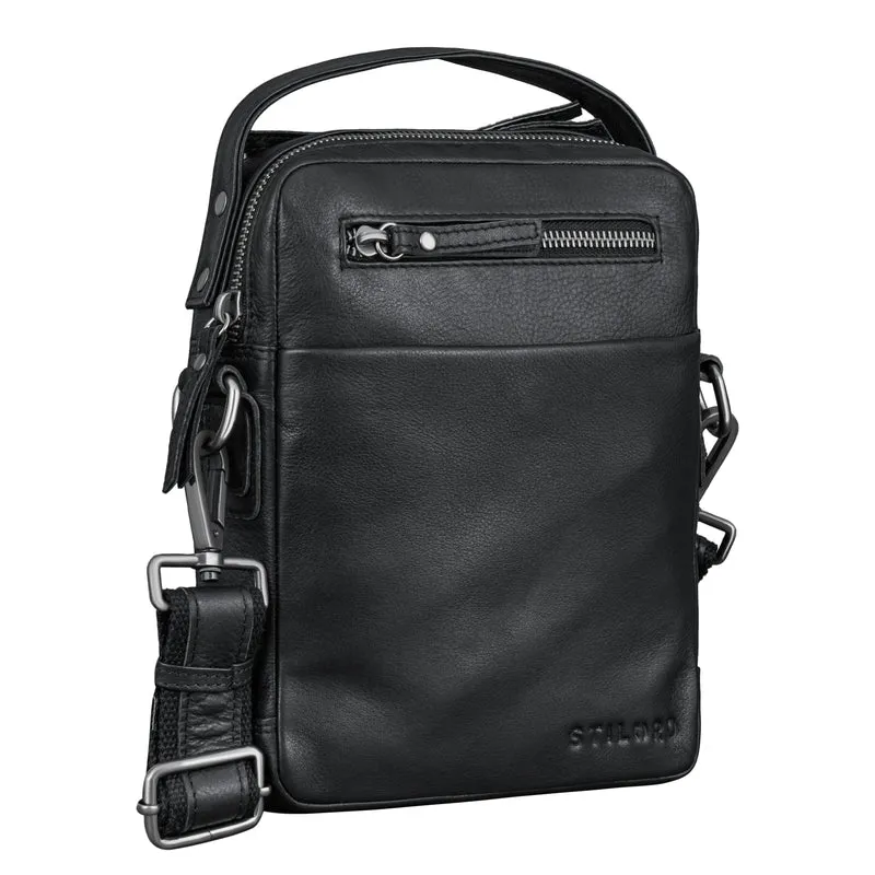 "Byron" Elegante Umhängetasche Herren Klein Leder mit vielen Fächern