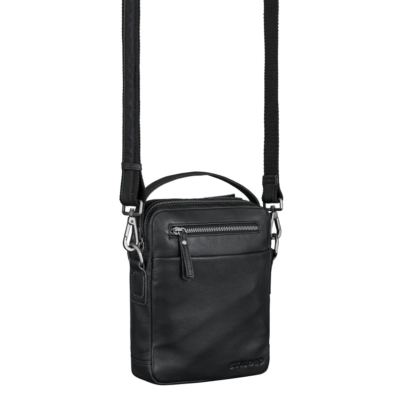 "Byron" Elegante Umhängetasche Herren Klein Leder mit vielen Fächern