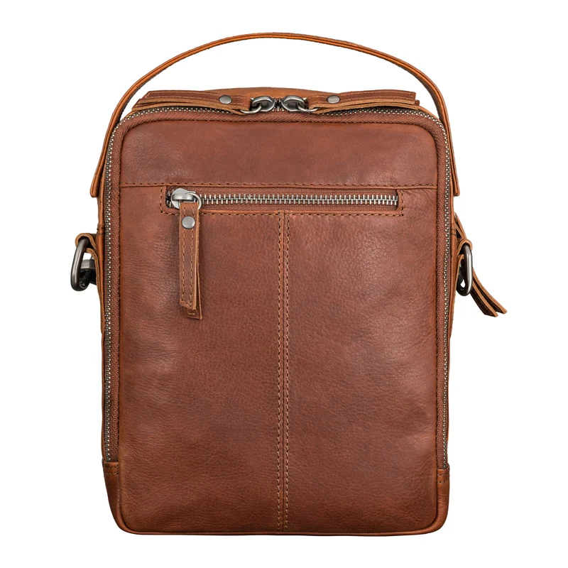 "Byron" Elegante Umhängetasche Herren Klein Leder mit vielen Fächern