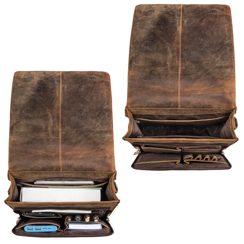"Oxford" Vintage Umhängetasche Leder Herren mittel-groß DIN A4