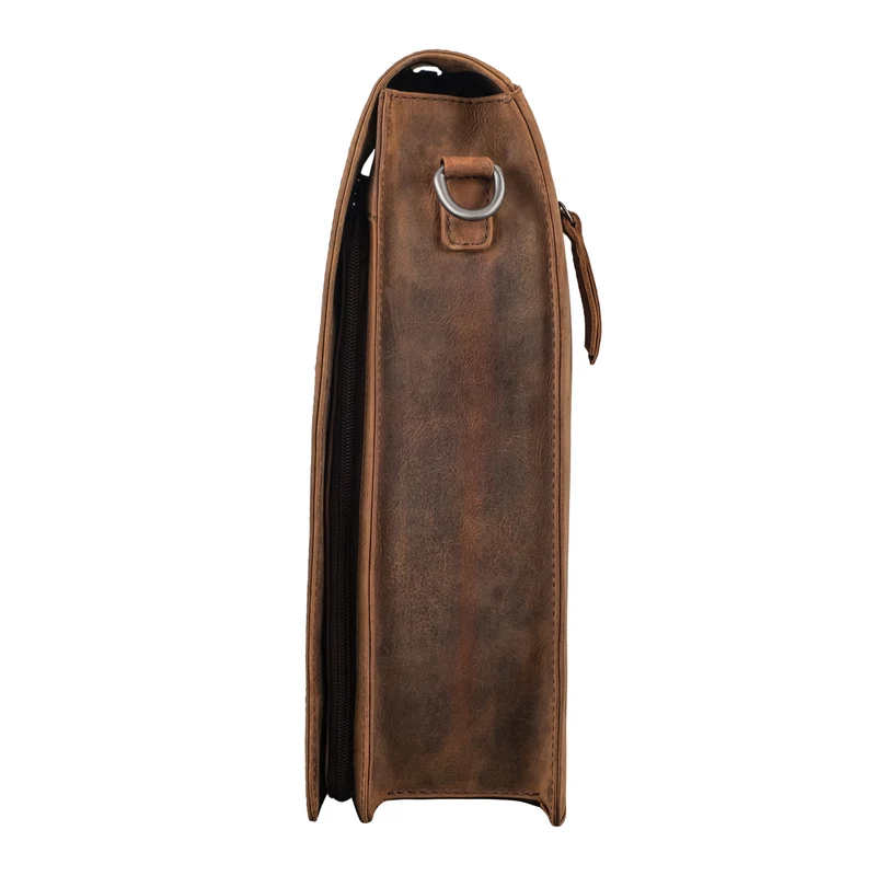 "Oxford" Vintage Umhängetasche Leder Herren mittel-groß DIN A4