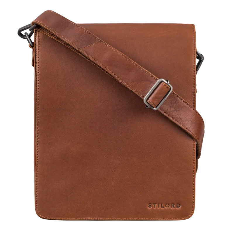 "Oxford" Vintage Umhängetasche Leder Herren mittel-groß DIN A4