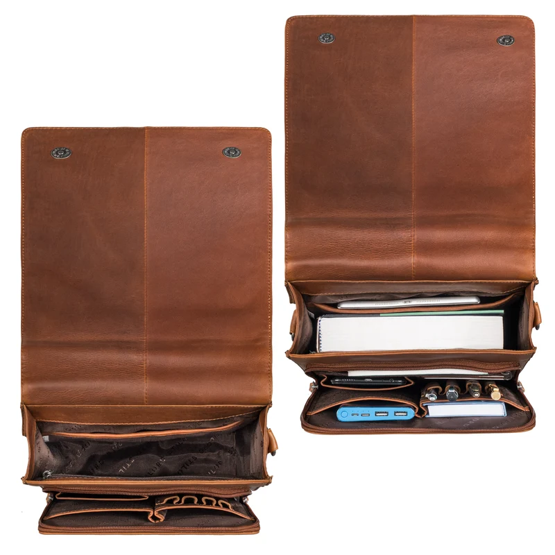 "Oxford" Vintage Umhängetasche Leder Herren mittel-groß DIN A4