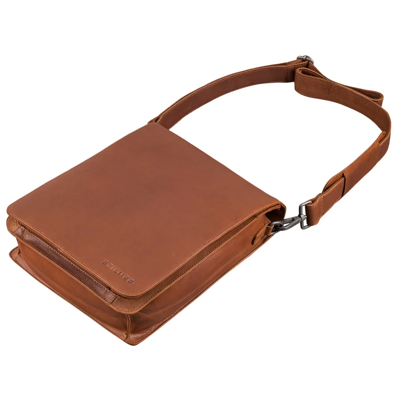 "Oxford" Vintage Umhängetasche Leder Herren mittel-groß DIN A4