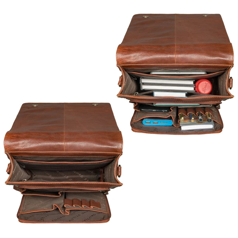 "Oxford" Vintage Umhängetasche Leder Herren mittel-groß DIN A4