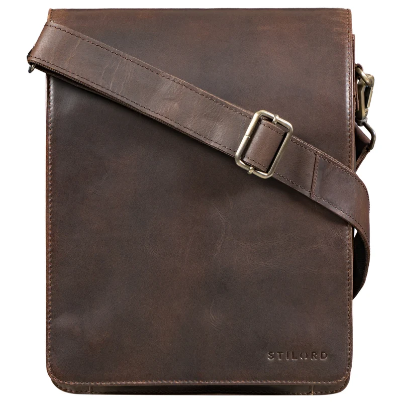 "Oxford" Vintage Umhängetasche Leder Herren mittel-groß DIN A4